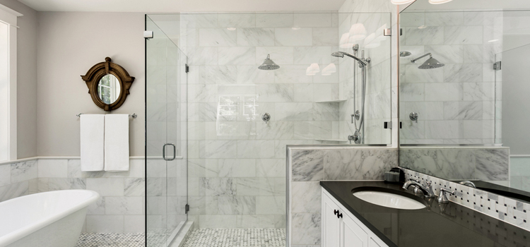 bathroom shower door installation in Las Flores